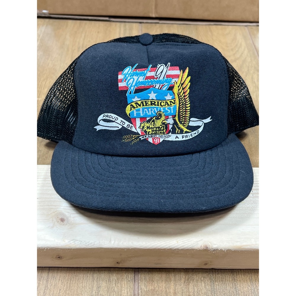 Vintage 1991 American Harvest Homecoming Trucker Hat Screen Stars Made in USA
